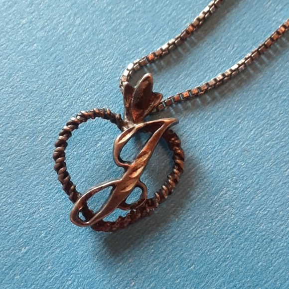 Jewelry - Heart necklace Letter J Initial  925
